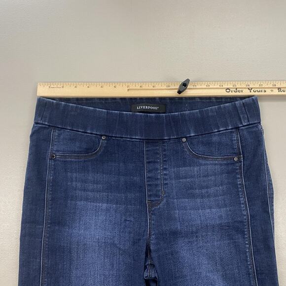 Liverpool Jeans Womens 12P Blue Pull-On Jegging Skinny Sienna Dark Wash 34x26 - Picture 6 of 16